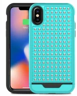 Etui i futerały do telefonów - Zizo Star Diamond Hybrid Cover Etui iPhone X (Teal/Black) 888488284378 - miniaturka - grafika 1