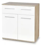 Komody - Komoda do salonu Kaloe C6 - biała + dąb sonoma - miniaturka - grafika 1