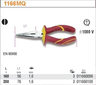 Beta Szczypce półokrągłe 160 mm - Kombinerki i obcęgi - miniaturka - grafika 5