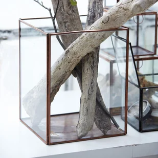 House Doctor PILLAR Lampion Szklany - Zestaw 3 Lampionów - Odcień Postarzana Stal PM0331 - Dekoracje domu - miniaturka - grafika 3