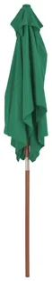 vidaXL Parasol ogrodowy na drewnianym słupku, 150 x 200 cm, zielony - Parasole ogrodowe - miniaturka - grafika 6