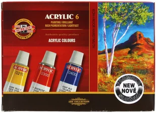 Koh-I-Noor Farby akrylowe 6 kolorów - Farby i media malarskie - miniaturka - grafika 2