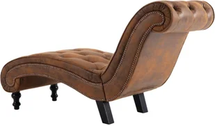 vidaXL Szezlong, brązowy, sztuczna skóra zamszowa - Szezlongi - miniaturka - grafika 6