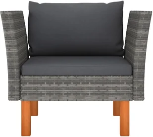 VidaXL Sofa ogrodowa, polirattan i lite drewno eukaliptusowe 315755 - Sofy ogrodowe - miniaturka - grafika 2