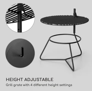 Blumfeldt Blumfeldt Orbit, stalowa misa paleniskowa typu 3 w 1, 60 cm średnicy, grill 40 cm, stolik, czarna GDW27-Orbit - Paleniska ogrodowe Blumfeldt Blumfeldt Orbit, stalowa misa paleniskowa typu 3 w 1, 60 cm średnicy, grill 40 cm, stolik, czarna GDW27-Orbit - Paleniska ogrodowe - miniaturka - grafika 4