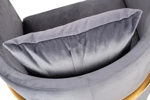 Fotel biurowy, krzesło biurowe King Home Fotel CHLOE VELVET ciemny szary welur chrom podstawa złota MSE011000303.V23 - Fotele i krzesła biurowe - miniaturka - grafika 6