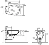 Bidety - Kerasan Retro Bidet wiszący 52x38 cm czarny 1026CZB - miniaturka - grafika 1