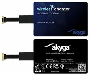 Akyga Odbiornik QI AK-QIR-01A microUSB AK-QIR-01A - Ładowarki do telefonów - miniaturka - grafika 4