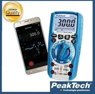 Multimetry - PeakTech Multimetr cyfrowy z LCD, LED, Bluetooth 4.0 TrueRMS IP67 PeakTech 3445 - miniaturka - grafika 1