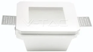 v-tac Oprawa Oczko V-TAC GIPS GU10 Wpuszczana Szkło Mrożone Kwadrat 120x120 Biała VT-801 - Oprawy, klosze i abażury - miniaturka - grafika 2