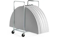 Zestawy mebli biurowych - AJ Produkty Zestaw MIKA, 5 okrągłych składanych stołów + wózek, 1830 mm - miniaturka - grafika 1