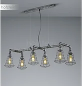 Lampy sufitowe - Trio Oświetlenie Leuchten Gotham Lampa Wisząca Srebrny, Ciemnobrązowy, 6-punktowe 307000688 - miniaturka - grafika 1