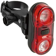 Lampki rowerowe - M-Wave Helios tylne światło do roweru, 2 diodami LED, 3 rodzaje źródeł światła 221037 - miniaturka - grafika 1