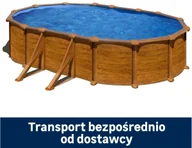 Baseny ogrodowe - GRE Basen stelażowy 500x300x132 cm brązowy Dreampool Mauritius - miniaturka - grafika 1