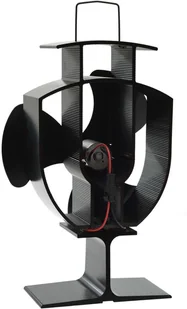 vidaXL Zasilany ciepłem wentylator kominkowy, 3 łopatki, czarny - Akcesoria grzewcze - miniaturka - grafika 4