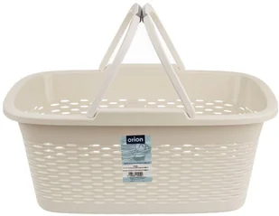 Orion Kosz koszyk pojemnik łazienkowy na pranie odzież bieliznę miska 29L KREMOWY ze składanymi uchwytami 730545 - Kosze na bieliznę - miniaturka - grafika 3