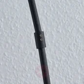 Lampy stojące - LINDBY Łukowa lampa podłogowa Esti tkanina, czarno-złoty - miniaturka - grafika 1