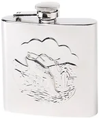 Akcesoria turystyczne - Butelka Herbertz dla mężczyzn kieszonkowa stal nierdzewna z motywem wędkarzy piersiówka, srebrny, 177 ML 545114 - miniaturka - grafika 1