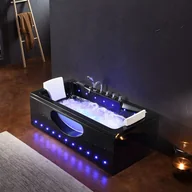 Wanny z hydromasażem - Hydrosan Czarna wanna z hydromasażem 160x84 Iris 933C 933AB - miniaturka - grafika 1