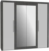 Szafy - shumee Szafa ubraniowa Beton ciemnoszary Biały połysk - miniaturka - grafika 1