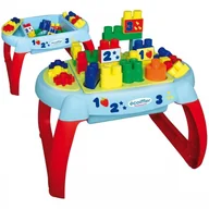 Zabawki interaktywne dla dzieci - Ecoiffier Stolik edukacyjny z klockami 32 elementy 7763 - miniaturka - grafika 1