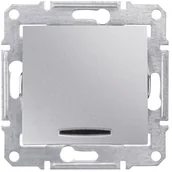 Wyłączniki światła i elektryczne - LEDart 1-biegunowy z podświetlaczem LED, Schneider Electric SEDNA SDN1400160, bez ramki, kolor aluminium - miniaturka - grafika 1