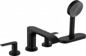 Baterie wannowe i prysznicowe - Hansgrohe 75444670 Vivenis 4-otworowa bateria do montażu na brzegu wanny z sBox czarny matowy - miniaturka - grafika 1