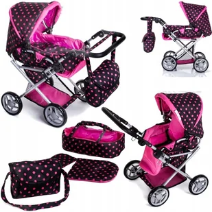 Duży wózek dla lalek 3w1 Głeboki Spacerowy Nosidło - Wózki dla lalek - miniaturka - grafika 2