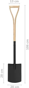 vidaXL Lumarko Szpadel ogrodowy, uchwyt w kształcie liter YD, stal i drewno! 146140 - Pozostałe narzędzia ogrodowe - miniaturka - grafika 6