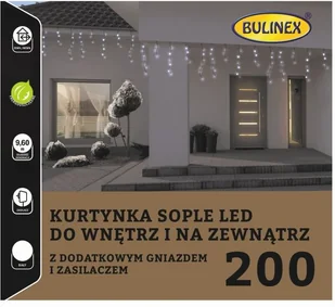 Bulinex Kurtyna LED Sople 13-572, 200 diod LED, 9,6 m, 6 W, barwa biała chłodna - Oświetlenie świąteczne - miniaturka - grafika 4