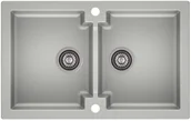 Zlewozmywaki - AXIS GROUP Zlew Mojito 160 2-komorowy szary - miniaturka - grafika 1