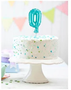 GO Balon foliowy do patyka cyfra 0 błękitna - 13 cm - 1 szt. BC-5BL0 - Balony i akcesoria - miniaturka - grafika 2