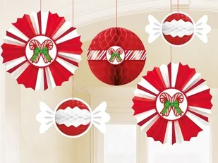 Amscan Dekoracja wisząca "Boże Narodzenie", 5 szt 290075 - Gadżety dla niej i dla niego - miniaturka - grafika 2