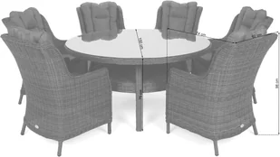 HOME &amp; GARDEN HOME & GARDEN Meble ogrodowe technorattanowe Bristol Round Elegant 150 cm White / Grey 6+1 946651 - Meble ogrodowe - miniaturka - grafika 8