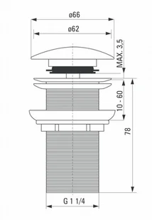 Deante Korek click-clack okrągły bez przelewu NHC 010A - Korki do umywalek - miniaturka - grafika 4