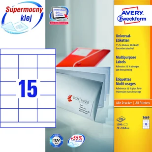 Avery Etykiety samoprzylepne 70,0x50,8 białe 3669 - Etykiety do drukarek - miniaturka - grafika 2
