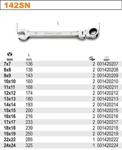 Beta KLUCZ PŁ-OCZK.13MM Z DWUK.MECH.ZAP+PRZEG 142SN/13 - Klucze i nasadki - miniaturka - grafika 2