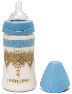Suavinex Butelka 270 ml Smoczek silikonowy Premium jasnoniebieska - Butelki dla niemowląt - miniaturka - grafika 2