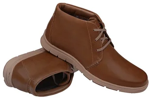 Clarks Trzewiki Milloy Top Tan Brązowe nieocieplane 41745 - Botki męskie - miniaturka - grafika 4