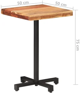 VidaXL Lumarko Stolik bistro, kwadratowy, 50x50x75 cm, lite drewno akacjowe 320274 VidaXL - Ławy i stoliki kawowe - miniaturka - grafika 7