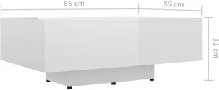 VidaXL Lumarko Stolik kawowy, wysoki połysk, biały, 85x55x31, płyta wiórowa 803386 VidaXL - Ławy i stoliki kawowe - miniaturka - grafika 6