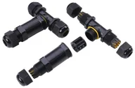 Kostki, złączki, wtyczki - Geberit v-tac Mufa Hermetyczna Czarna Trójnik 0.5-4mm2 Średnica kabla 8-12mm IP68 V-TACC VT-869 - miniaturka - grafika 1
