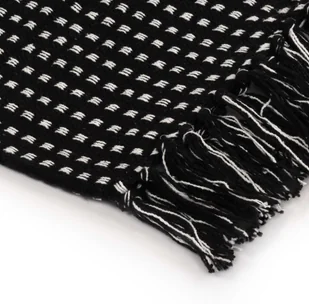 vidaXL Bawełniana narzuta w kratkę, 220 x 250 cm, czarna - Narzuty - miniaturka - grafika 6