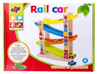 Tor drewniany edukacyjny zjeżdżalnia z samochodami - Tory, garaże, parkingi - miniaturka - grafika 2