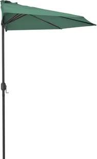 vidaXL Półparasol na słupku aluminiowym, 300x150 cm, zielony - Parasole ogrodowe - miniaturka - grafika 5