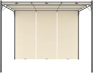 vidaXL Altana ogrodowa z zasłoną boczną, 3 x 3 x 2,25 m, kremowa - Altany ogrodowe - miniaturka - grafika 2