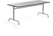 Stoły - AJ Produkty Stół PLURAL, 1800x700x720 mm, blat linoleum, szary, srebrny - miniaturka - grafika 1