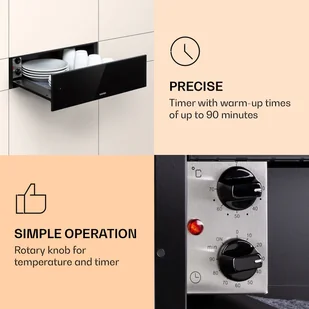 Szuflada grzewcza Klarstein Klarstein Bankiet, szuflada grzejna, 410 W, termostat, 30 - 70 ° C, funkcja czasomierza TK15OV-Banquetta-BK - Szuflady grzewcze - miniaturka - grafika 4