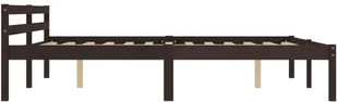 vidaXL Rama łóżka, ciemnobrązowa, lite drewno sosnowe, 160 x 200 cm - Łóżka - miniaturka - grafika 11