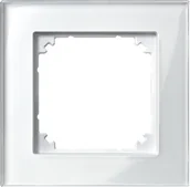 Wyłączniki światła i elektryczne - Merten 489119 m-Plan prawdziwe szkło ramki, 1 kieszeń, błyszcząca biel 4853804 - miniaturka - grafika 1